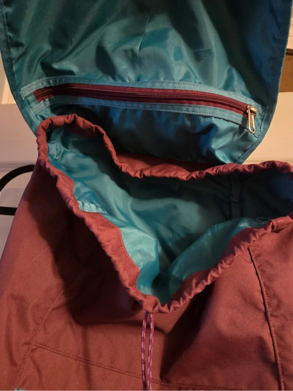 Patagonia Plum Backpack with Teal Trim, Outdoors, Gorpcore, Hiking, Camping